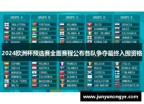 2024欧洲杯预选赛全面赛程公布各队争夺最终入围资格